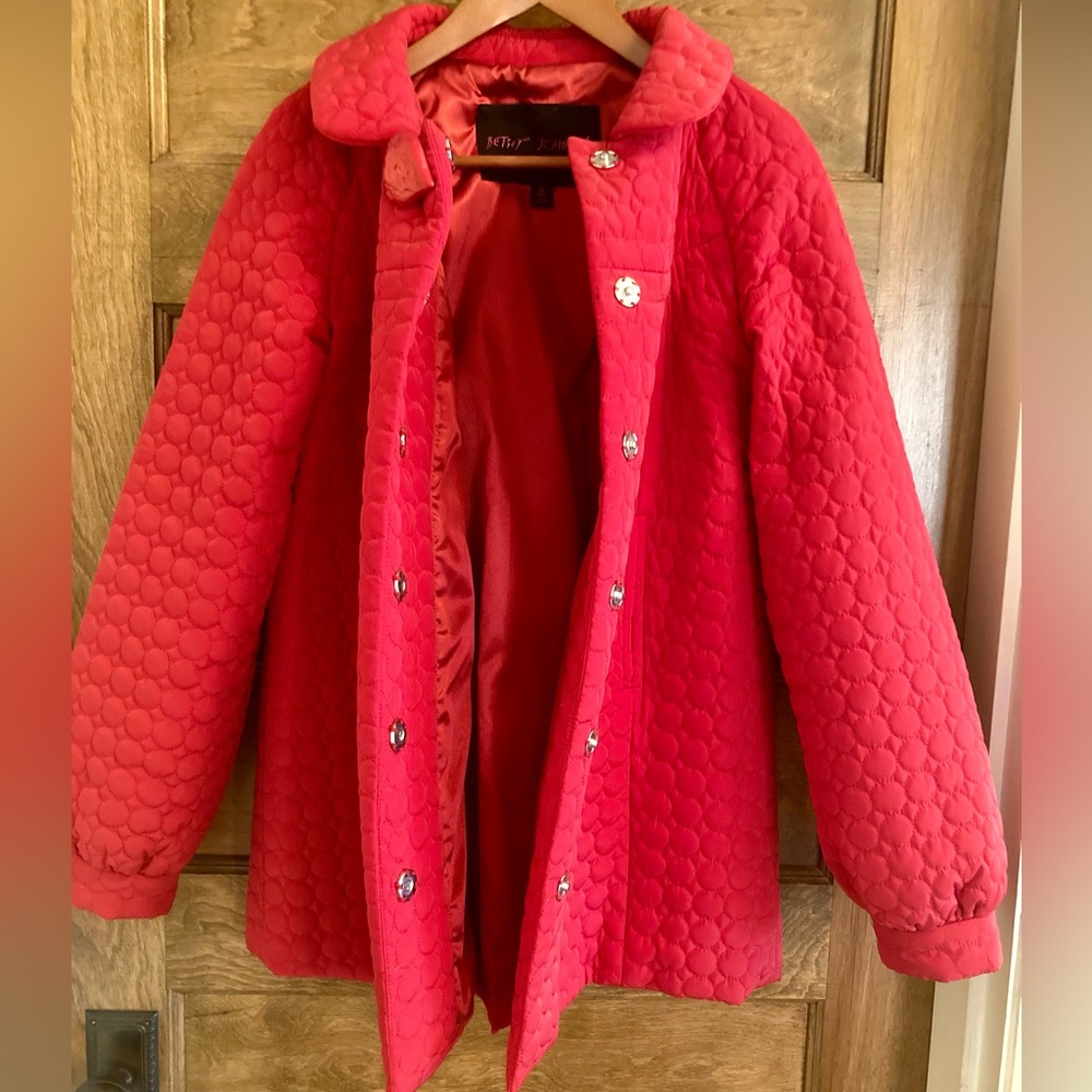 Cherry red lightweight jacket. Betsy Johnson size M